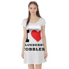 I Love Blueberry Cobbler Short Sleeve Skater Dress by ilovewhateva