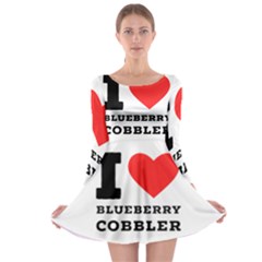 I Love Blueberry Cobbler Long Sleeve Skater Dress by ilovewhateva