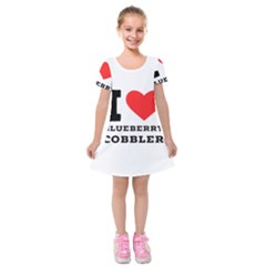 I Love Blueberry Cobbler Kids  Short Sleeve Velvet Dress by ilovewhateva