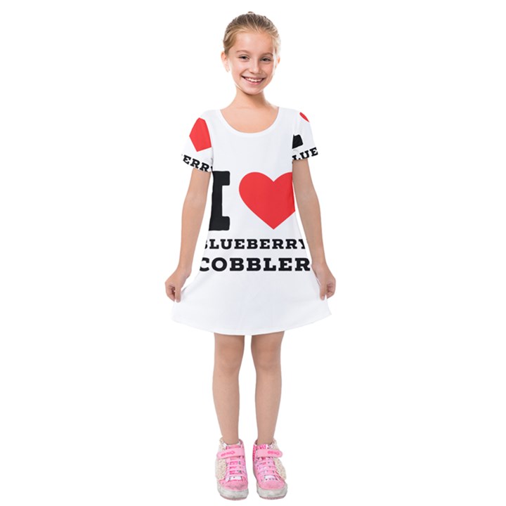 I love blueberry cobbler Kids  Short Sleeve Velvet Dress