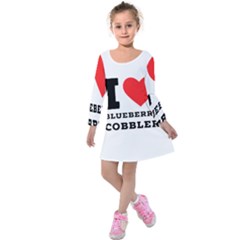 I Love Blueberry Cobbler Kids  Long Sleeve Velvet Dress by ilovewhateva