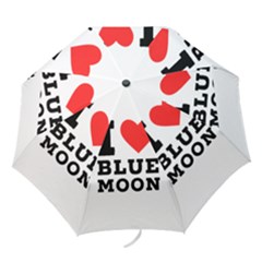 I Love Blue Moon Folding Umbrellas by ilovewhateva