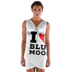 I Love Blue Moon Wrap Front Bodycon Dress by ilovewhateva