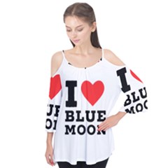 I Love Blue Moon Flutter Sleeve Tee 