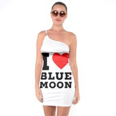 I Love Blue Moon One Shoulder Ring Trim Bodycon Dress by ilovewhateva