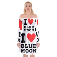 I Love Blue Moon Off Shoulder Skater Dress by ilovewhateva