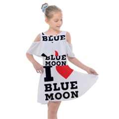 I Love Blue Moon Kids  Shoulder Cutout Chiffon Dress by ilovewhateva