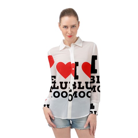 I Love Blue Moon Long Sleeve Chiffon Shirt by ilovewhateva