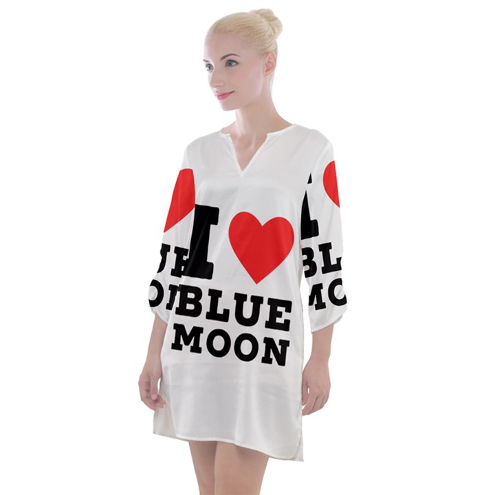 I love blue moon Open Neck Shift Dress