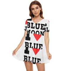 I Love Blue Moon Tiered Short Sleeve Babydoll Dress by ilovewhateva