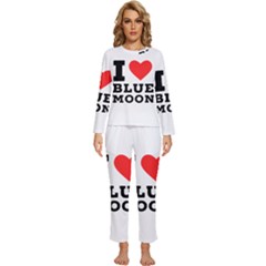 I Love Blue Moon Womens  Long Sleeve Lightweight Pajamas Set by ilovewhateva