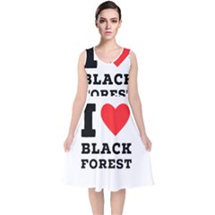 I Love Black Forest V-neck Midi Sleeveless Dress  by ilovewhateva