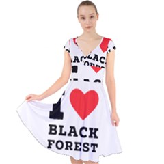 I Love Black Forest Cap Sleeve Front Wrap Midi Dress by ilovewhateva