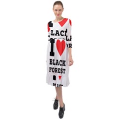 I Love Black Forest Ruffle End Midi Chiffon Dress by ilovewhateva