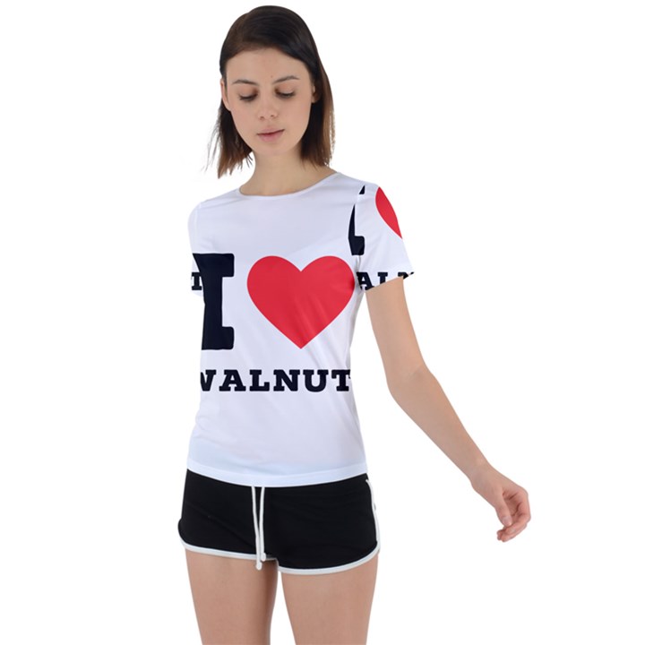 I love walnut Back Circle Cutout Sports Tee