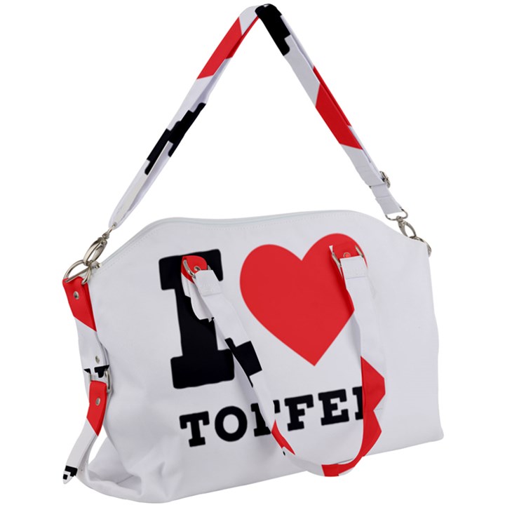 I love toffee Canvas Crossbody Bag