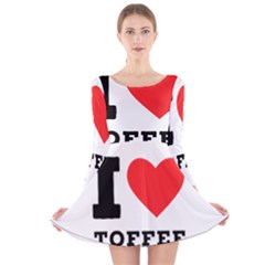 I Love Toffee Long Sleeve Velvet Skater Dress by ilovewhateva