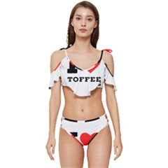 I Love Toffee Ruffle Edge Tie Up Bikini Set	 by ilovewhateva