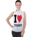 I love toast Mock Neck Chiffon Sleeveless Top View1