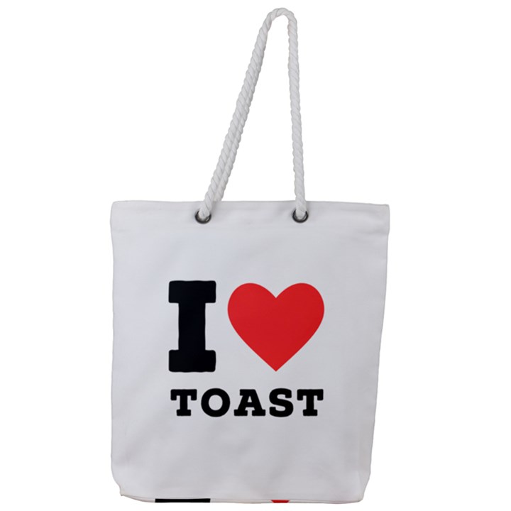 I love toast Full Print Rope Handle Tote (Large)