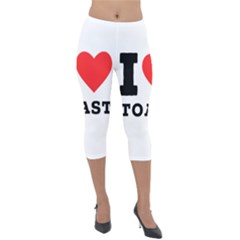 I Love Toast Lightweight Velour Capri Leggings  by ilovewhateva