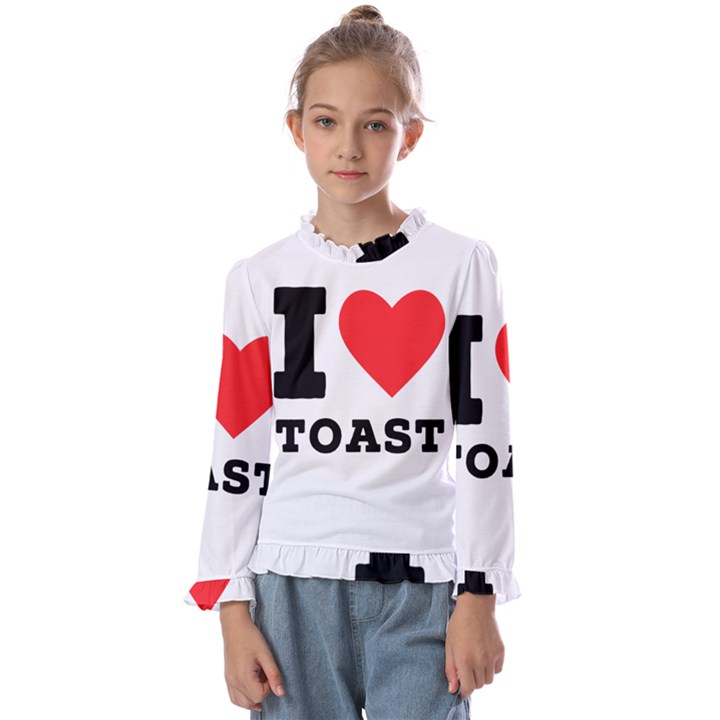 I love toast Kids  Frill Detail Tee