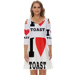 I Love Toast Shoulder Cut Out Zip Up Dress by ilovewhateva