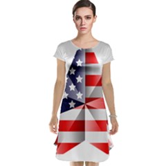 United States Of America Flag Of The United States Independence Day Cap Sleeve Nightdress by danenraven