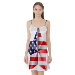 United States Of America Flag Of The United States Independence Day Satin Night Slip by danenraven