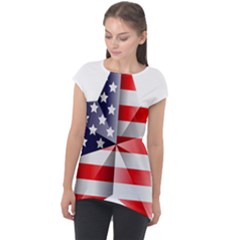 United States Of America Flag Of The United States Independence Day Cap Sleeve High Low Top by danenraven