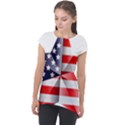 United States Of America Flag Of The United States Independence Day Cap Sleeve High Low Top View1