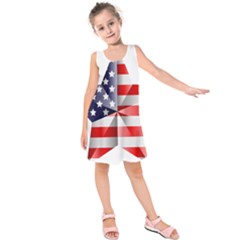 United States Of America Flag Of The United States Independence Day Kids  Sleeveless Dress by danenraven