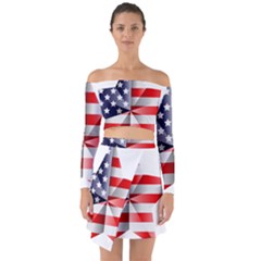 United States Of America Flag Of The United States Independence Day Off Shoulder Top With Skirt Set by danenraven