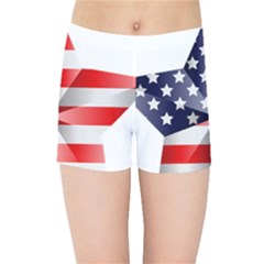 United States Of America Flag Of The United States Independence Day Kids  Sports Shorts by danenraven