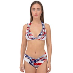 United States Of America Flag Of The United States Independence Day Double Strap Halter Bikini Set by danenraven