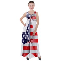 United States Of America Flag Of The United States Independence Day Empire Waist Velour Maxi Dress by danenraven