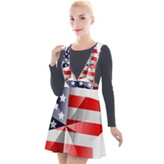 United States Of America Flag Of The United States Independence Day Plunge Pinafore Velour Dress by danenraven