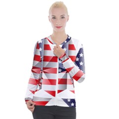 United States Of America Flag Of The United States Independence Day Casual Zip Up Jacket by danenraven