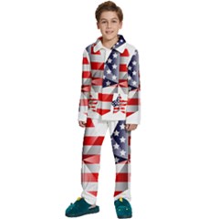 United States Of America Flag Of The United States Independence Day Kids  Long Sleeve Velvet Pajamas Set by danenraven