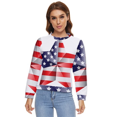 United States Of America Flag Of The United States Independence Day Women s Long Sleeve Raglan Tee by danenraven