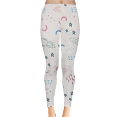 Spaceship Pattern Star Leggings  by danenraven