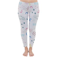 Spaceship Pattern Star Classic Winter Leggings by danenraven