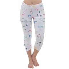 Spaceship Pattern Star Capri Winter Leggings  by danenraven