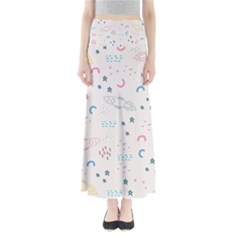 Spaceship Pattern Star Full Length Maxi Skirt by danenraven