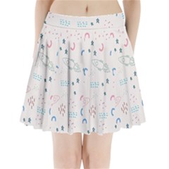 Spaceship Pattern Star Pleated Mini Skirt by danenraven