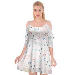 Spaceship Pattern Star Cutout Spaghetti Strap Chiffon Dress by danenraven