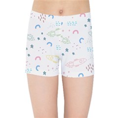 Spaceship Pattern Star Kids  Sports Shorts by danenraven