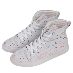 Spaceship Pattern Star Women s Hi-top Skate Sneakers by danenraven