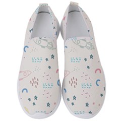 Spaceship Pattern Star Men s Slip On Sneakers by danenraven