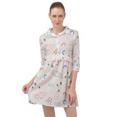 Spaceship Pattern Star Mini Skater Shirt Dress by danenraven